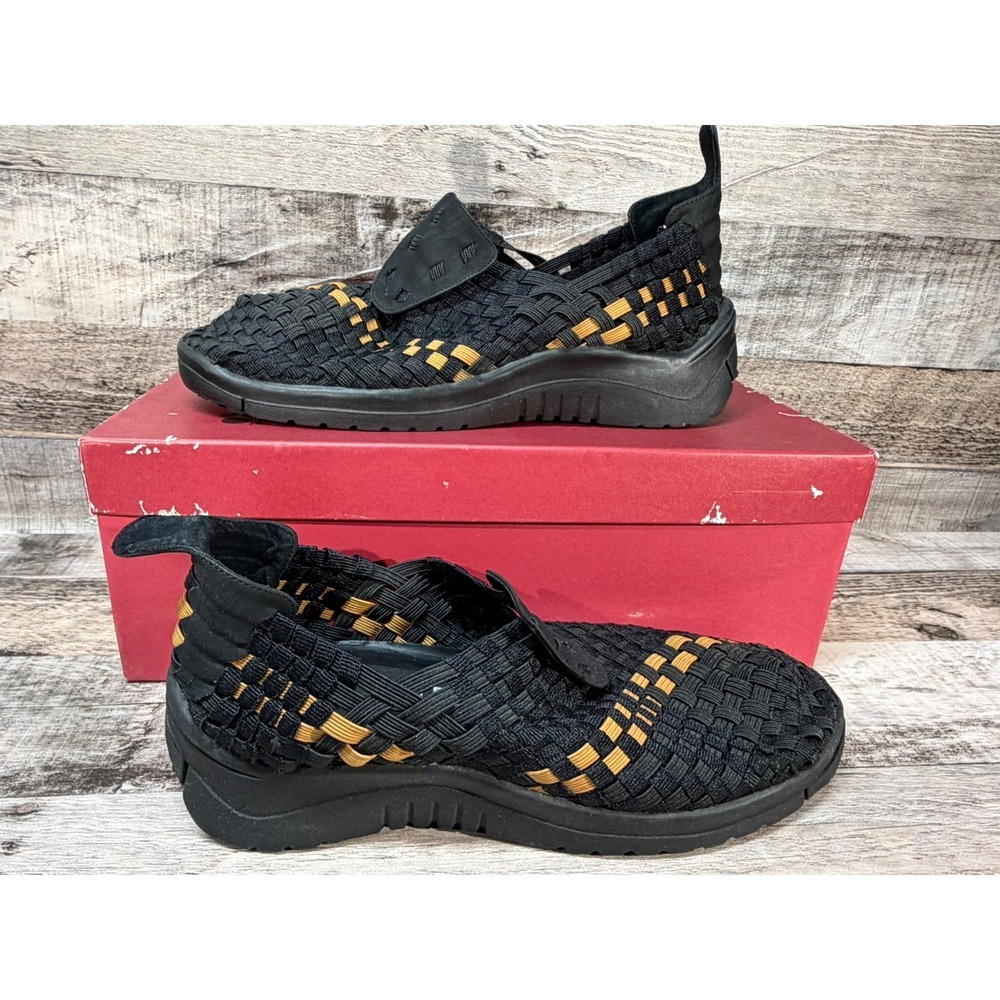 Vaneli Black Gold Pamella Woven Women Slip on Shoes Size‎ 5